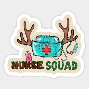 funny Reindeer nurse squad christmas gift Sticker